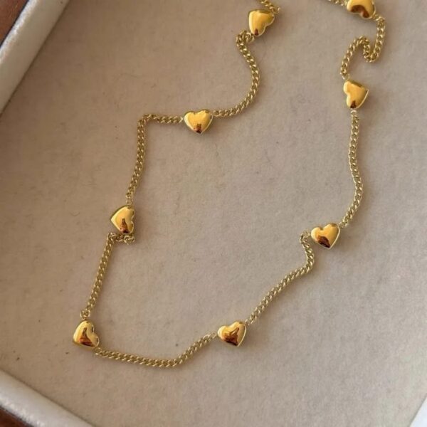 Gold Plated Heart Chain Necklace