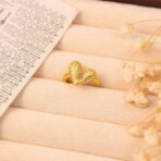 Trendy Gold Heart Adjustable Ring