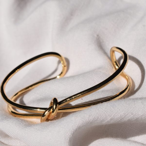 Gold Knot Open Cuff Bracelet