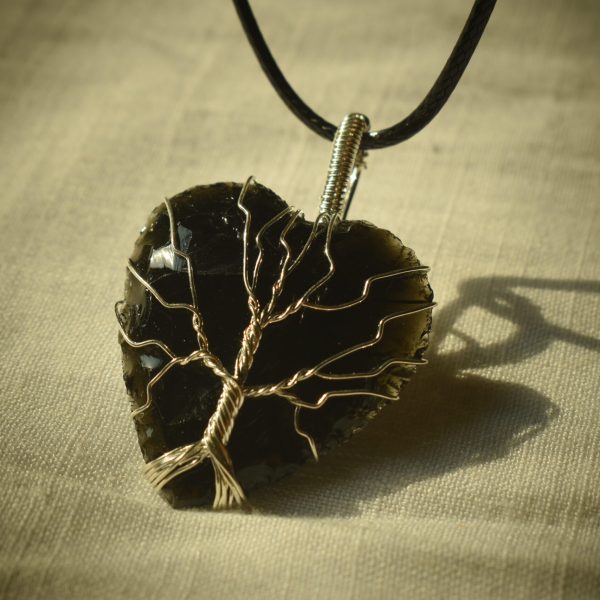 Black Obsidian Heart Tree of Life