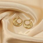 Golden Textured Hoop Earrings