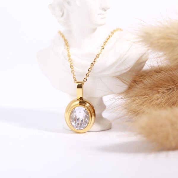 Gold Crystal Pendant Necklace