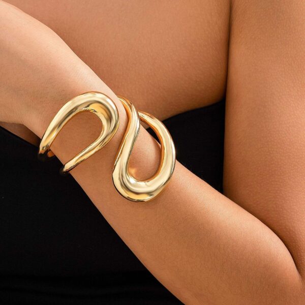 Bold Wave Gold Cuff