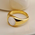 Oval White Stone Ring