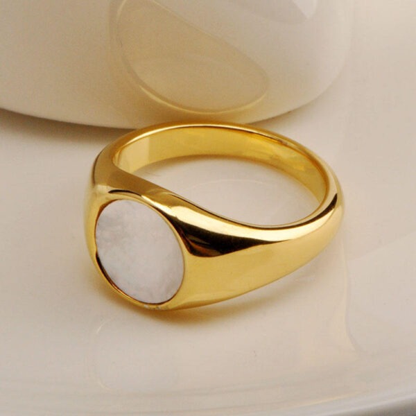 Oval White Stone Ring