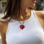 Glossy Red Heart Pendant