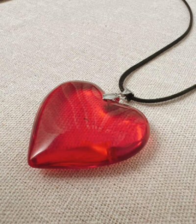 Glossy Red Heart Pendant