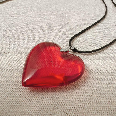 Glossy Red Heart Pendant