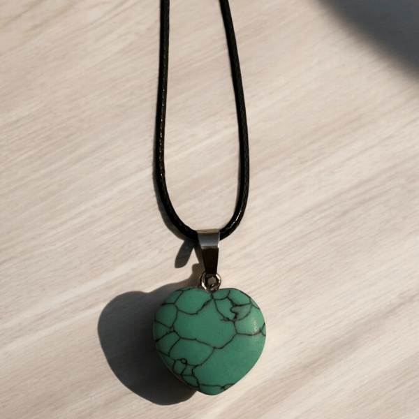 Natural Turquoise Heart Pendant