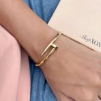 Gold Nail Bangle Bracelet