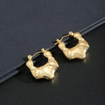 Golden Ripple Hoops Earrings