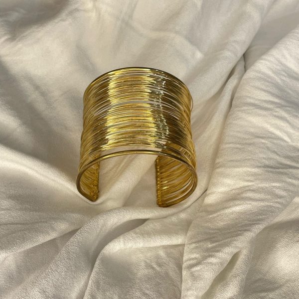 Gold Wire Stacked Cuff Bracelet
