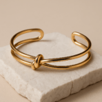 Gold Knot Open Cuff Bracelet