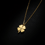 Gold Four-Leaf Clover Pendant Necklace