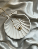 Gold Nugget Pendant Necklace with Diamond Accent