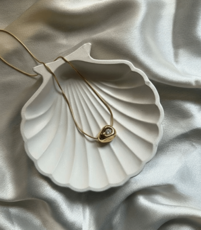 Gold Nugget Pendant Necklace with Diamond Accent