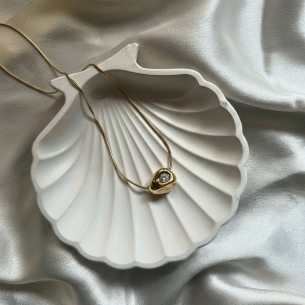 Gold Nugget Pendant Necklace with Diamond Accent