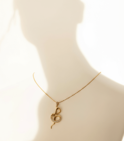Gold Snake Pendant Necklace