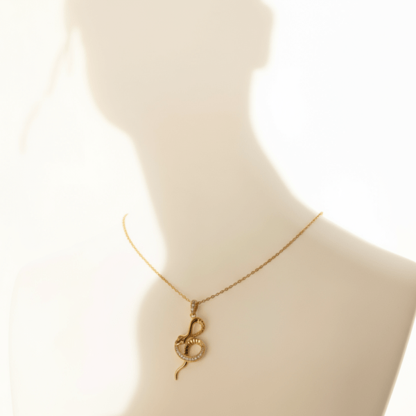 Gold Snake Pendant Necklace