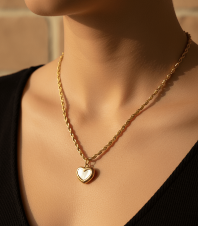 Gold Heart Pendant Necklace