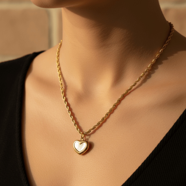 Gold Heart Pendant Necklace