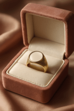 Gold Plated Mother of Pearl Oval Signet Ring