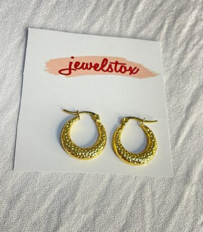Golden Textured Hoop Earrings
