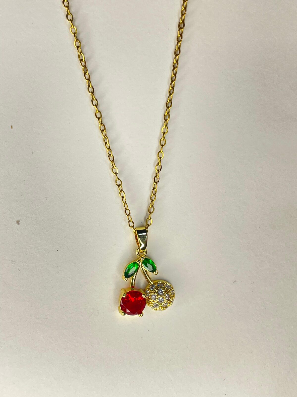Ruby Sparkle Cherry Pendant