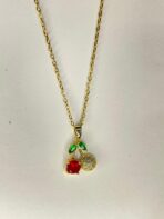 Ruby Sparkle Cherry Pendant