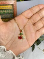 Ruby Sparkle Cherry Pendant