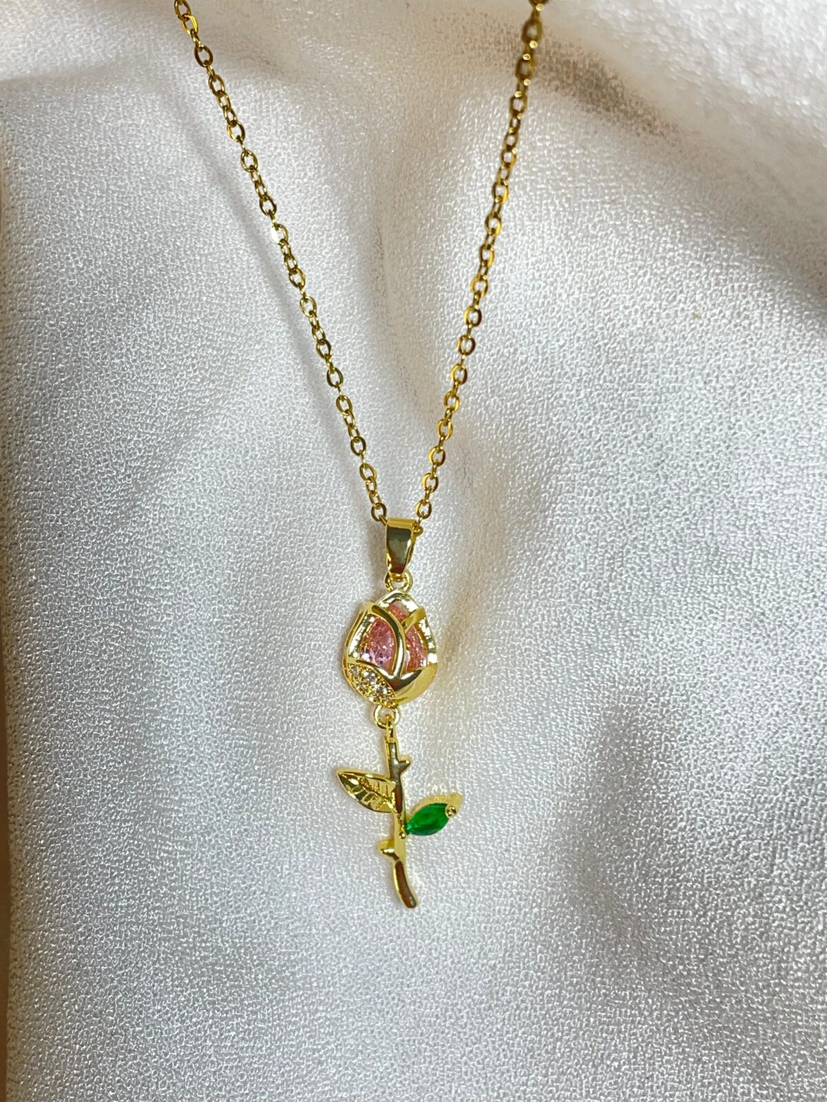 Blush Petal Rose Necklace