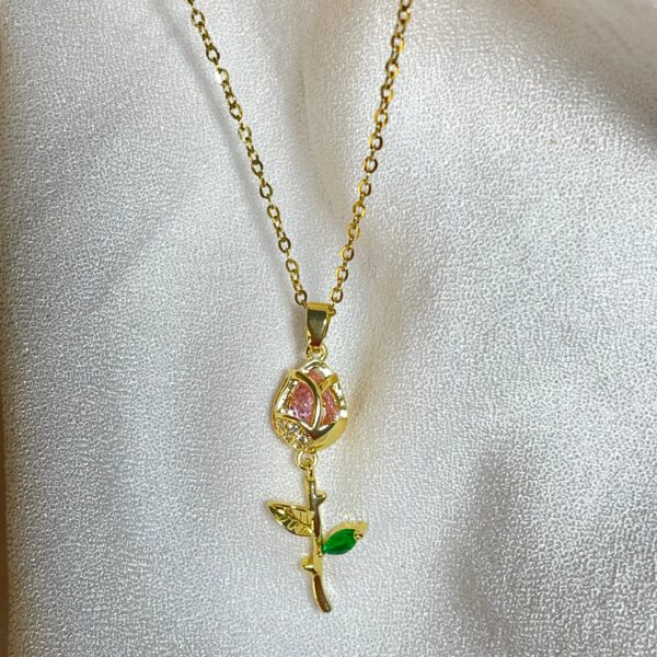 Blush Petal Rose Necklace