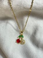 Ruby Sparkle Cherry Pendant