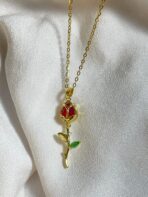 Scarlet Rose Gold Necklace