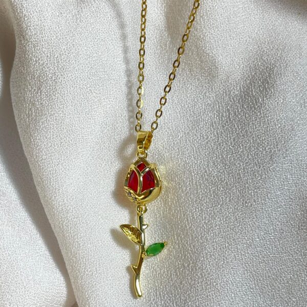 Scarlet Rose Gold Necklace