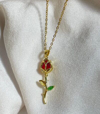 Scarlet Rose Gold Necklace