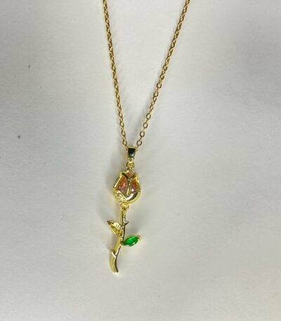 Blush Petal Rose Necklace