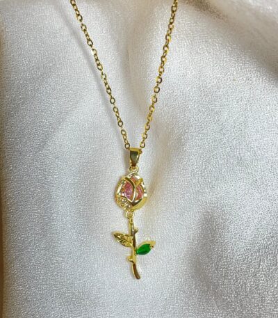 Blush Petal Rose Necklace
