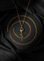 Emerald Bloom Rose Necklace