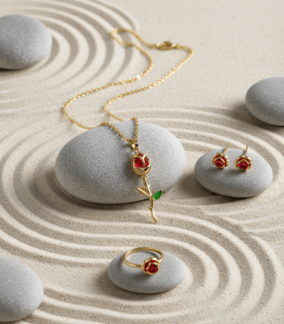 Scarlet Rose Gold Necklace