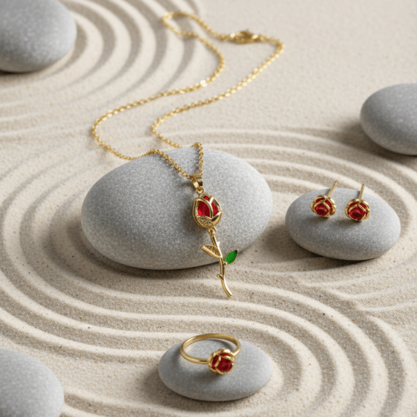 Scarlet Rose Gold Necklace