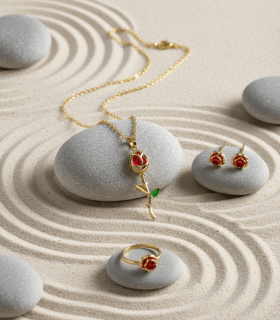 Scarlet Rose Gold Necklace