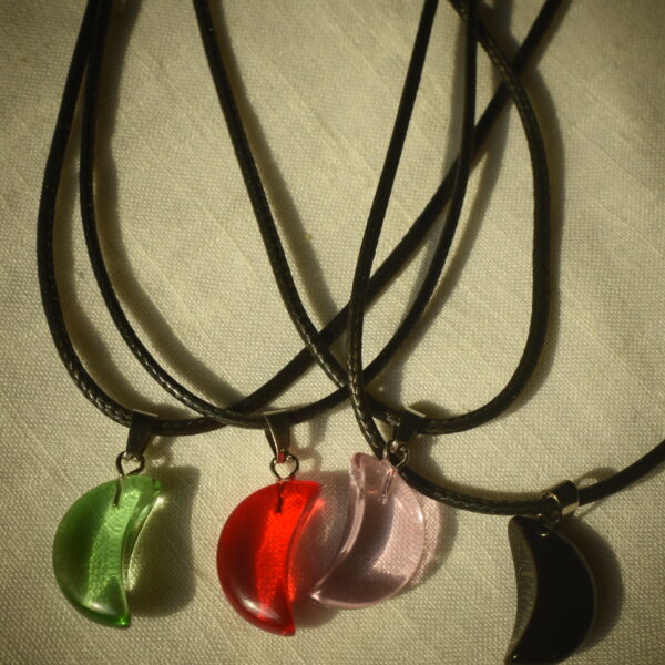 Half Moon Glass Necklace Pendant – Celestial Charm Jewelry