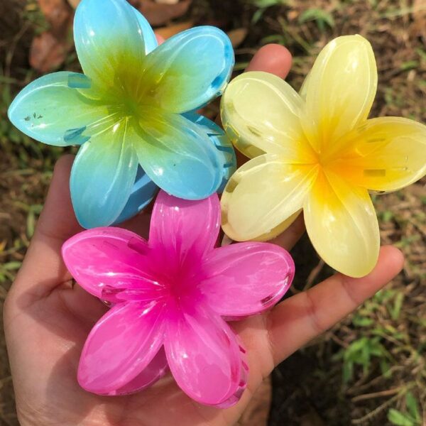 Trendy Colorful Flower Hair Claw Clips for Women and Girls
