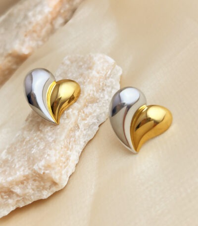 Modern Chunky Heart Earrings