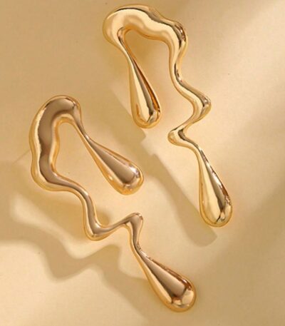 Fluid Gold Drop Earrings