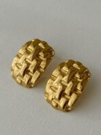 Textured Woven Hoop Earrings