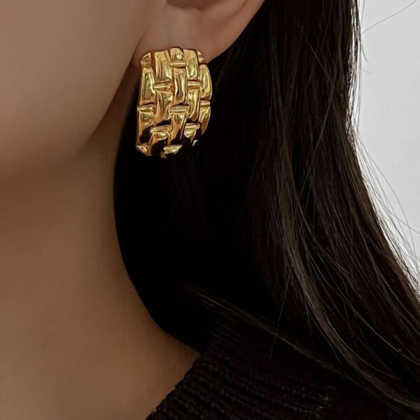 Textured Woven Hoop Earrings