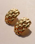 Textured Woven Hoop Earrings