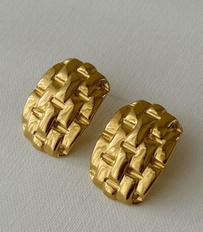 Textured Woven Hoop Earrings